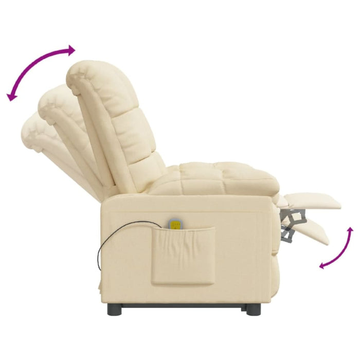 Massage Chair Cream Fabric Taxiax