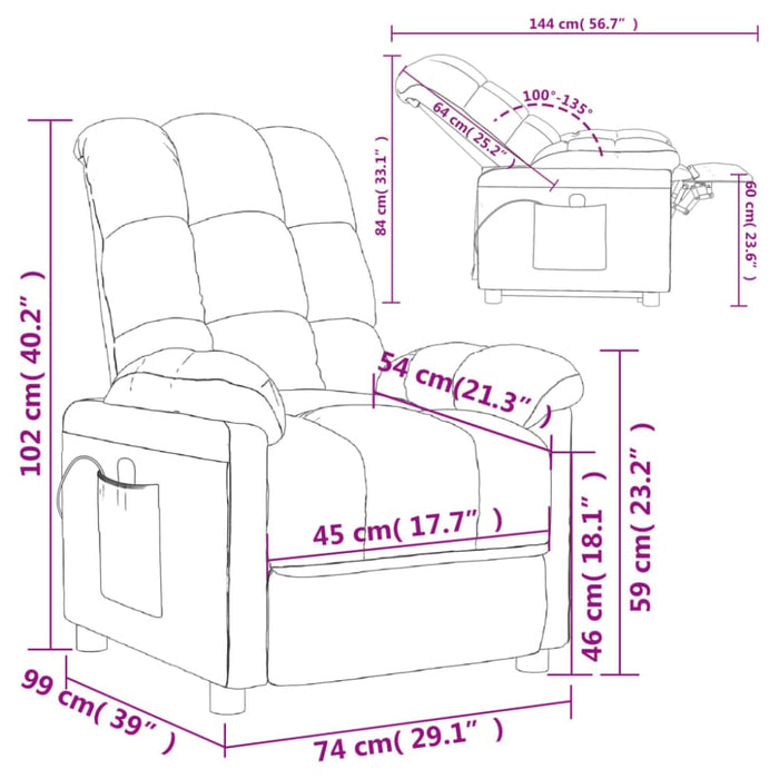 Massage Chair Cream Fabric Taxiax