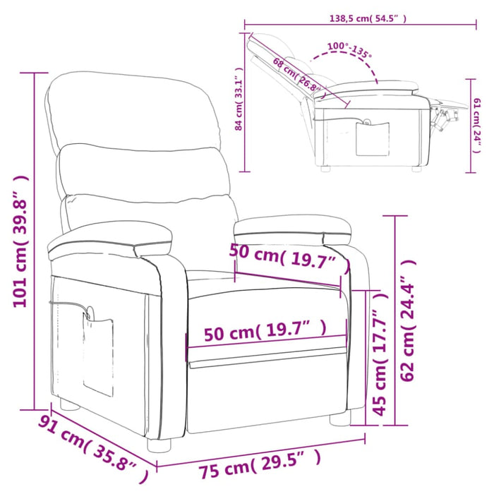 Massage Chair Cream Faux Leather Taxlka