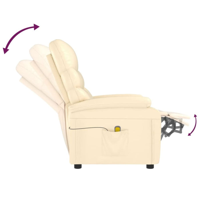 Massage Chair Cream Faux Leather Taxlka