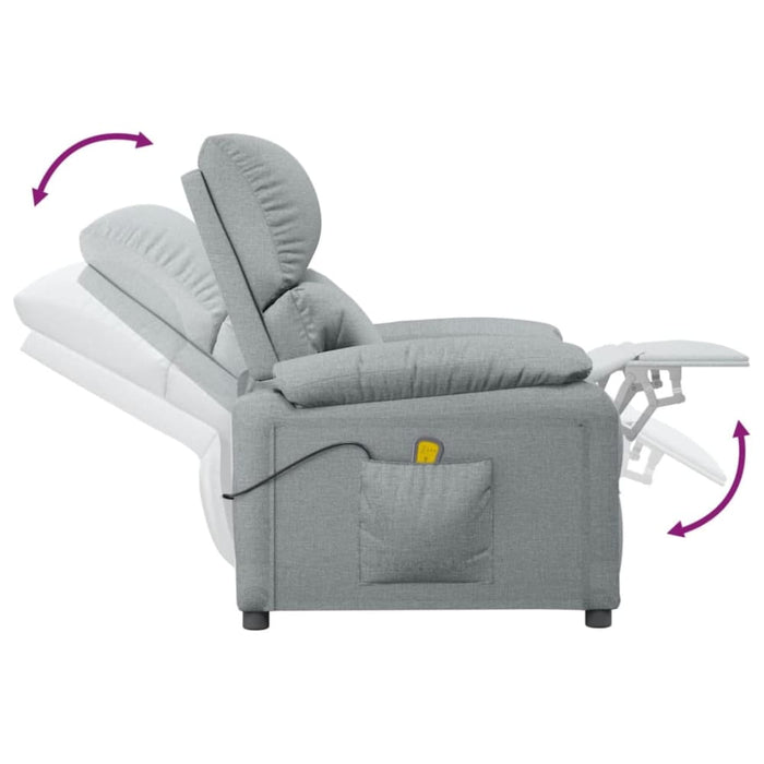 Massage Chair Light Grey Fabric Tanalk