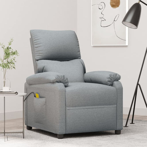 Massage Chair Light Grey Fabric Tanalk