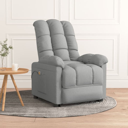 Massage Chair Light Grey Fabric Taxitt