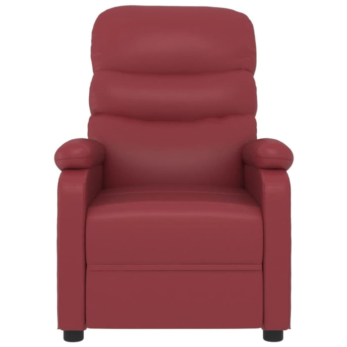 Massage Chair Wine Red Faux Leather Taxlki