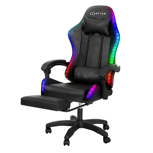 Massage Gaming Office Chair 7 Led Computer Chairs Leather