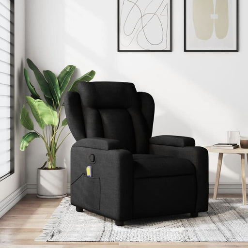 Massage Recliner Chair Black Fabric Tixaoi