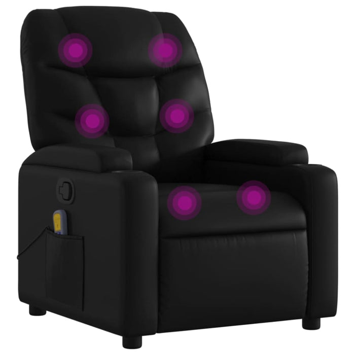 Massage Recliner Chair Black Faux Leather Txblbpx