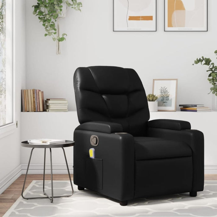 Massage Recliner Chair Black Faux Leather Txblbpx