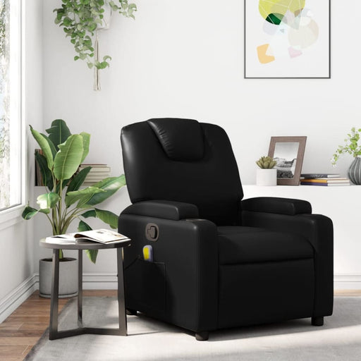 Massage Recliner Chair Black Faux Leather Txbpkik