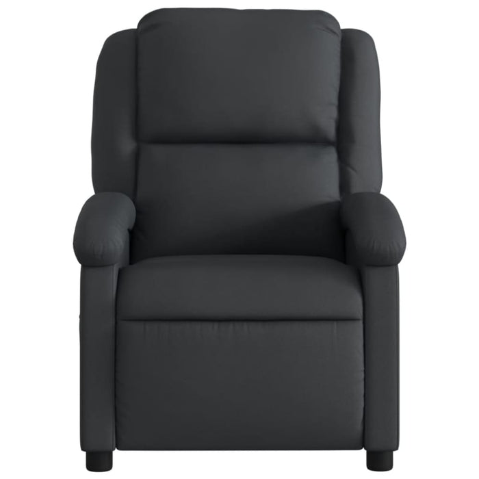 Massage Recliner Chair Black Real Leather Tioikt