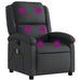 Massage Recliner Chair Black Real Leather Txbpkxa