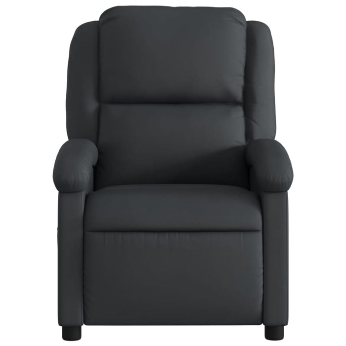 Massage Recliner Chair Black Real Leather Txbpkxa