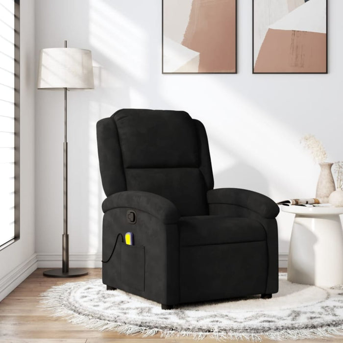 Massage Recliner Chair Black Velvet Txbpkpp