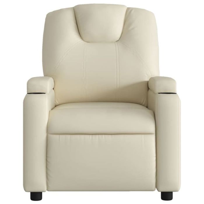 Massage Recliner Chair Cream Faux Leather Tixtki