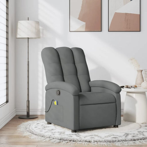 Massage Recliner Chair Dark Grey Fabric Tioiab