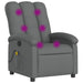 Massage Recliner Chair Dark Grey Fabric Tioiab