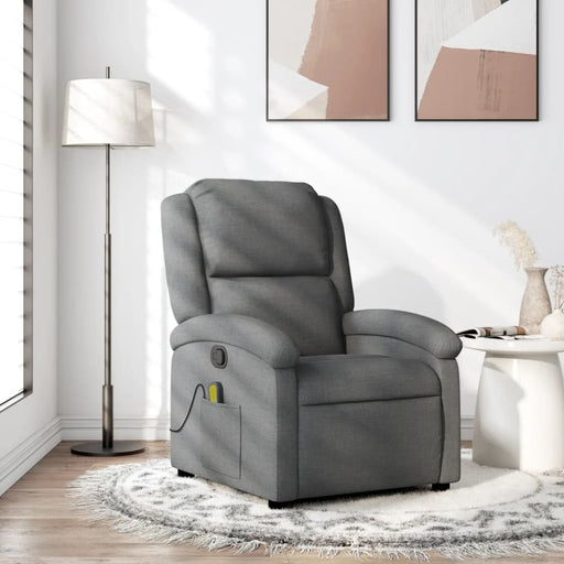 Massage Recliner Chair Dark Grey Fabric Tioila