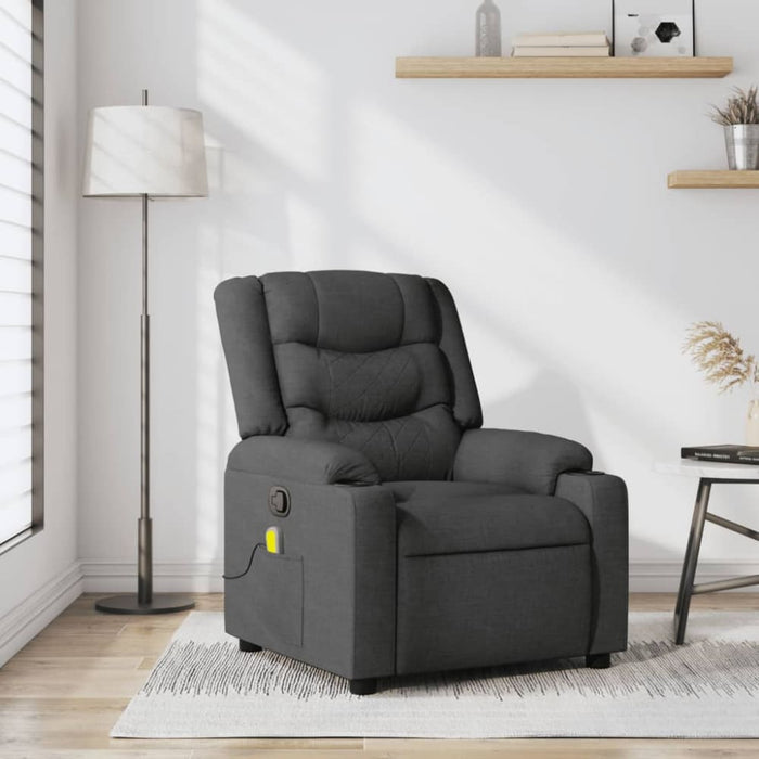 Massage Recliner Chair Dark Grey Fabric Txblnkx