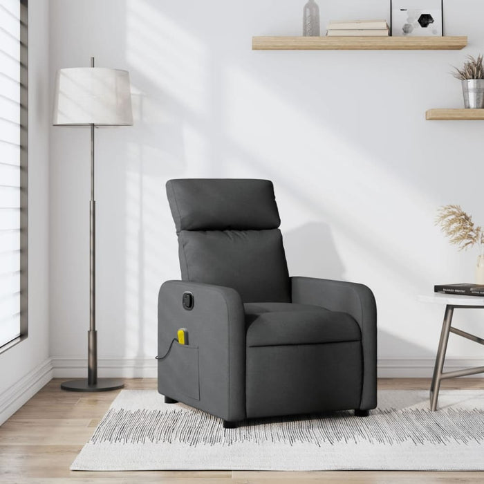 Massage Recliner Chair Dark Grey Fabric Txblnla