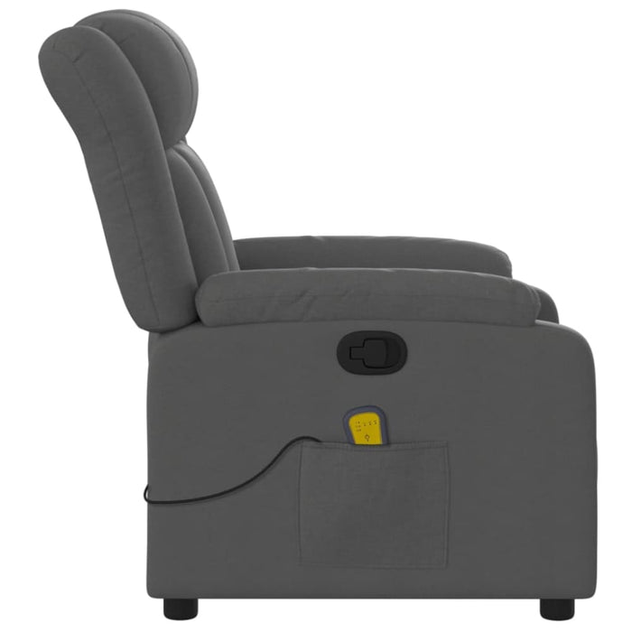 Massage Recliner Chair Dark Grey Fabric Txblxpt