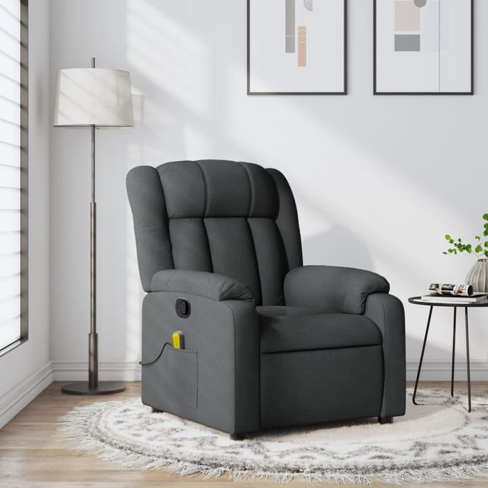 Massage Recliner Chair Dark Grey Fabric Txblxpt