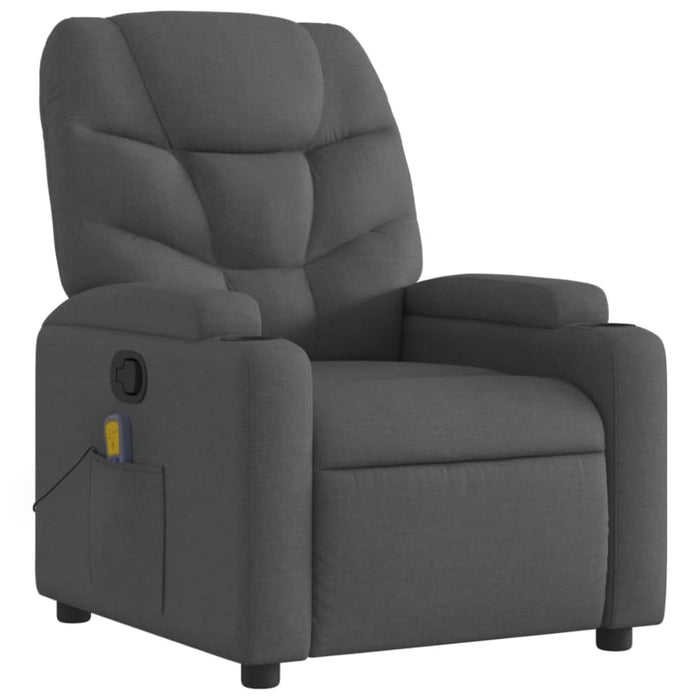 Massage Recliner Chair Dark Grey Fabric Txbplot