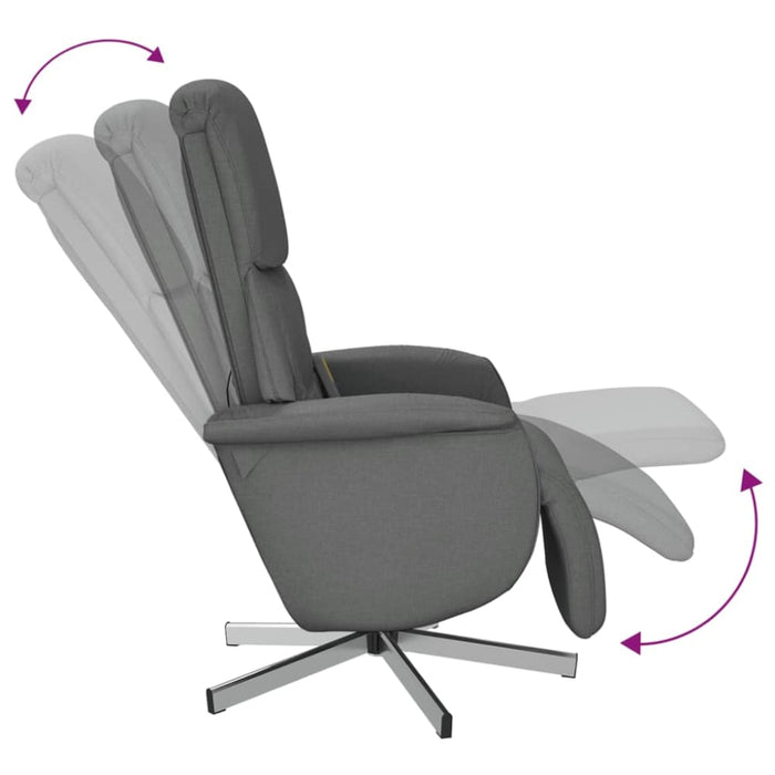 Massage Recliner Chair With Footrest Dark Grey Fabric Tpllib