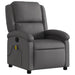 Massage Recliner Chair Grey Real Leather Tioikl