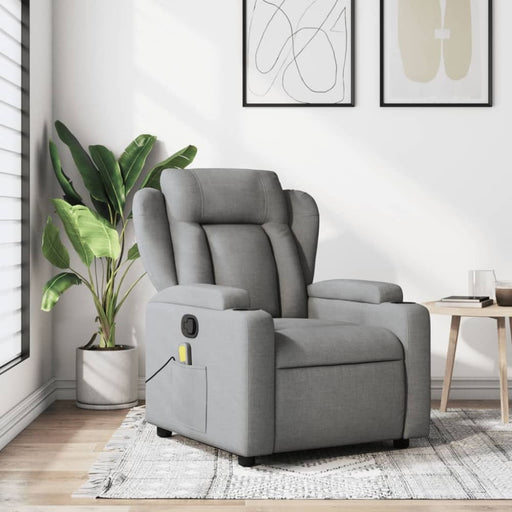 Massage Recliner Chair Light Grey Fabric Txblbbb