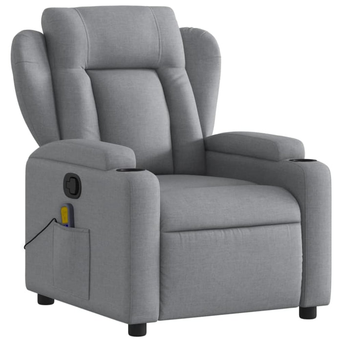 Massage Recliner Chair Light Grey Fabric Txblbbb