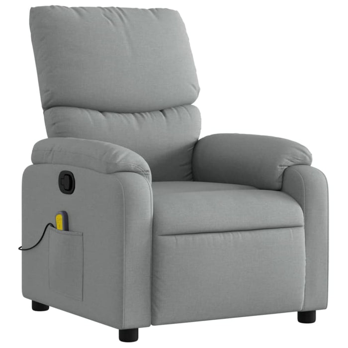 Massage Recliner Chair Light Grey Fabric Txblbkl