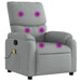 Massage Recliner Chair Light Grey Fabric Txblbkl