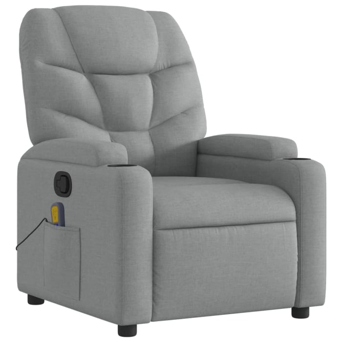 Massage Recliner Chair Light Grey Fabric Txblbtx