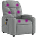 Massage Recliner Chair Light Grey Fabric Txblbtx