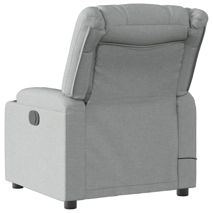 Massage Recliner Chair Light Grey Fabric Txblntp