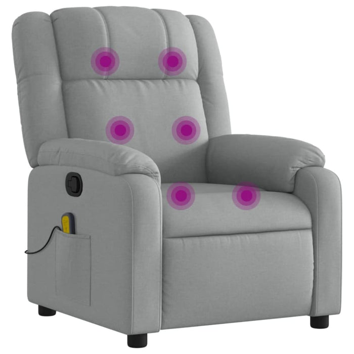 Massage Recliner Chair Light Grey Fabric Txblxbp