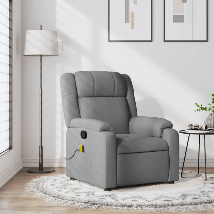 Massage Recliner Chair Light Grey Fabric Txblxbp