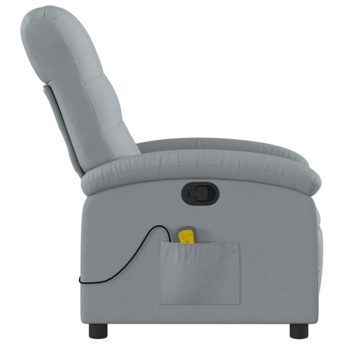 Massage Recliner Chair Light Grey Fabric Txbpnln