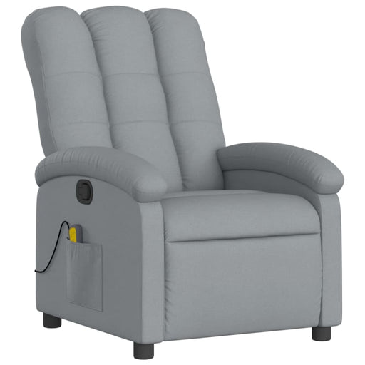 Massage Recliner Chair Light Grey Fabric Txbpnln