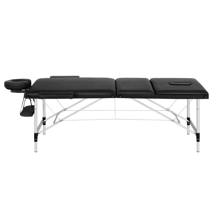 Massage Table 85cm Width 3 Fold Portable Aluminium Therapy