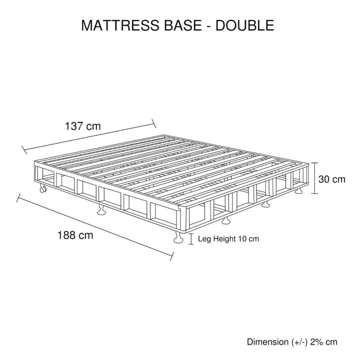 Mattress Base Ensemble Double Size Solid Wooden Slat