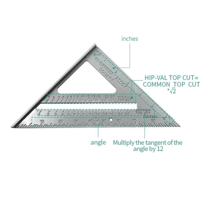 Measuring Tool Carpenter Straight Ruler Aluminum Alloy