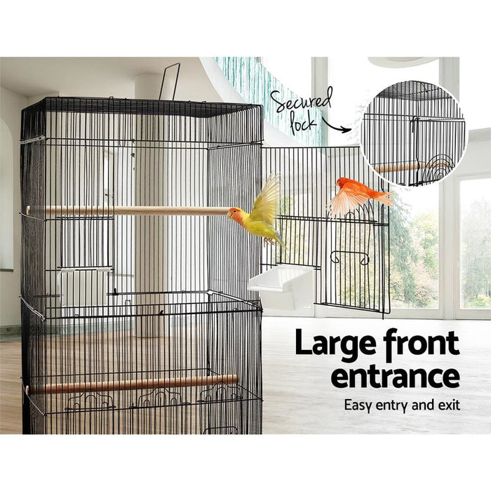 I.pet Medium Bird Cage With Perch - Black