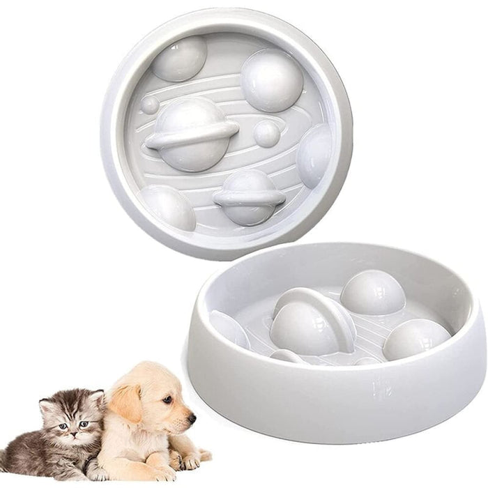 Melamine Anti-chocking Slow Feeder Dog Bowl With Starry Sky