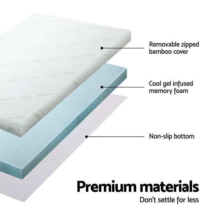 Goslash Picks Memory Foam Mattress Topper Cool Gel Bed Mat