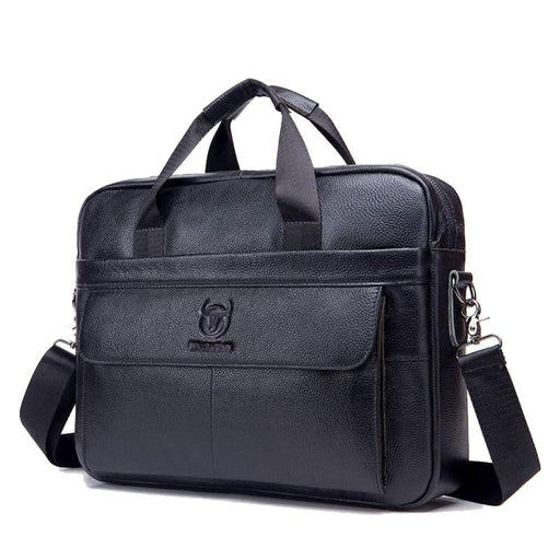 Men Leather Briefcase First Layer Cowhide Computer Handbag