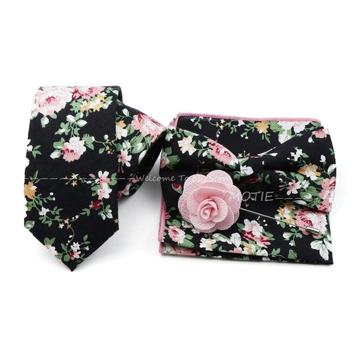 Mens Cotton Flower Tie Set For Business And Weddings