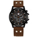 Mens Fashion Leather Quartz Watch With Calendar Luxury