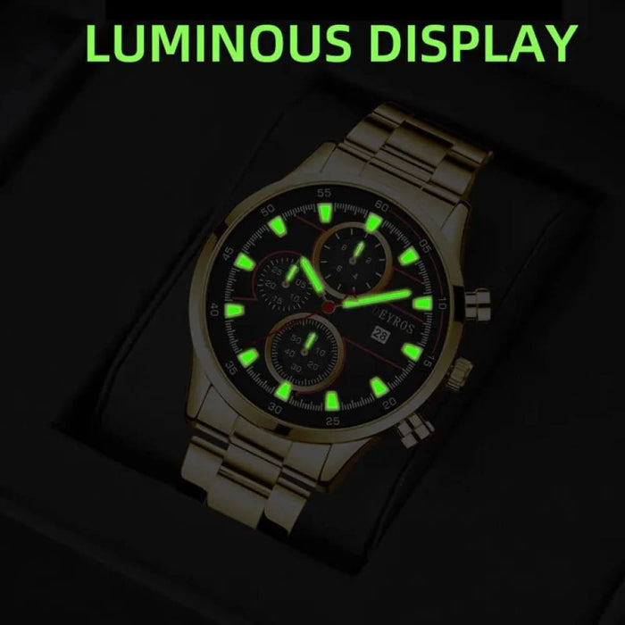 Men’s Fashion Luxury Gold Stainless Steel Quartz Watches