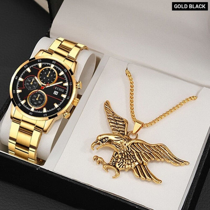 Men’s Fashion Luxury Gold Stainless Steel Quartz Watches